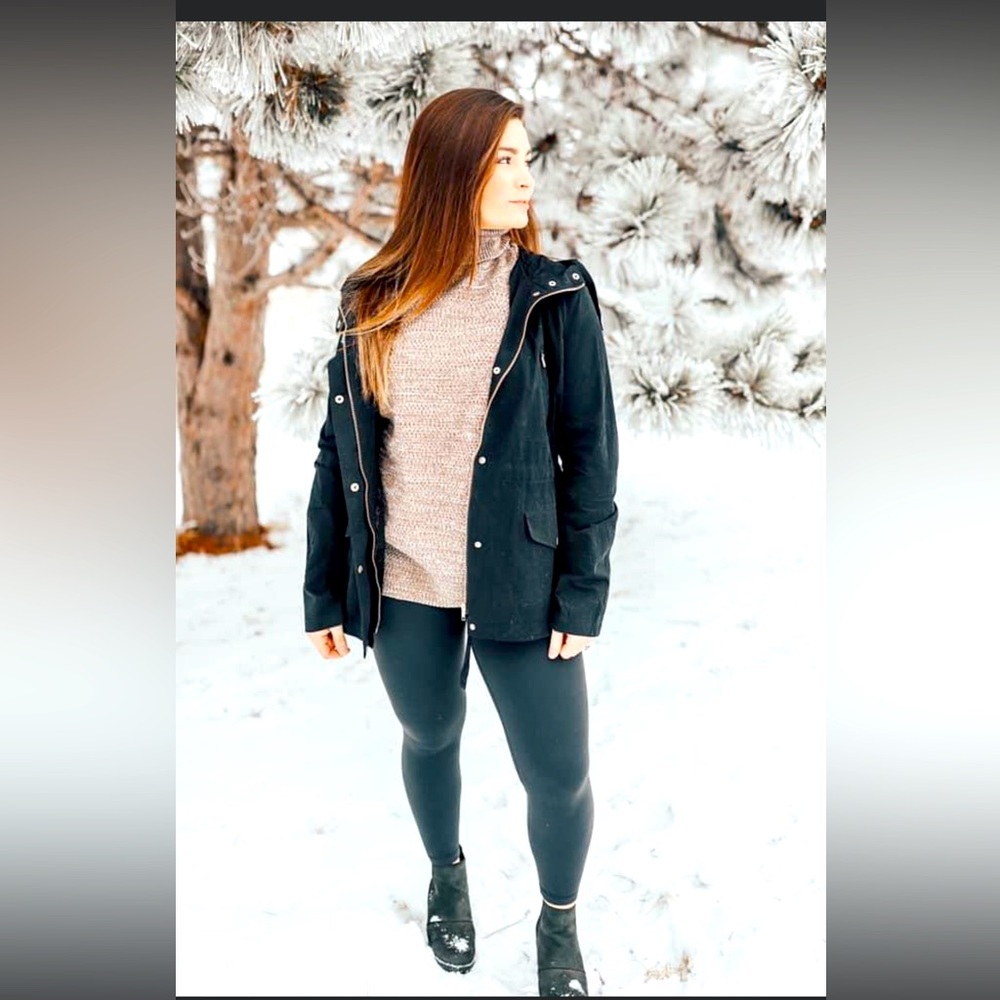 Black hooded jacket